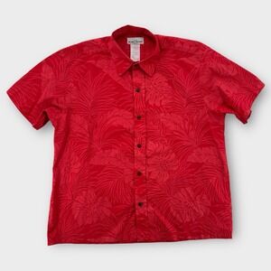 Vintage T&L Muumuu Factory Mens Hawaiian Shirt XL Red Made In Hawaii Aloha
